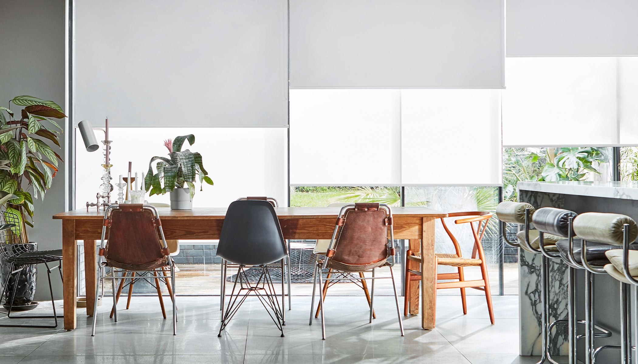 White Day and Night Blinds