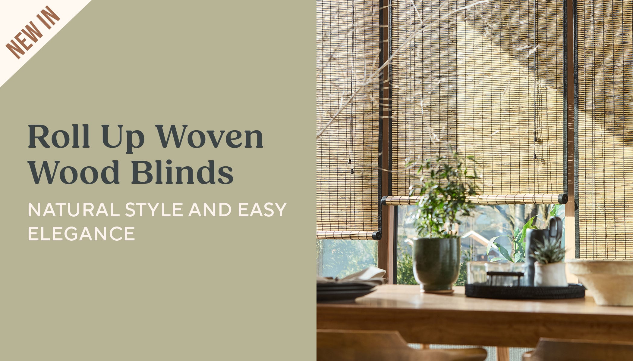New In Woven Wood Roll Up Blinds