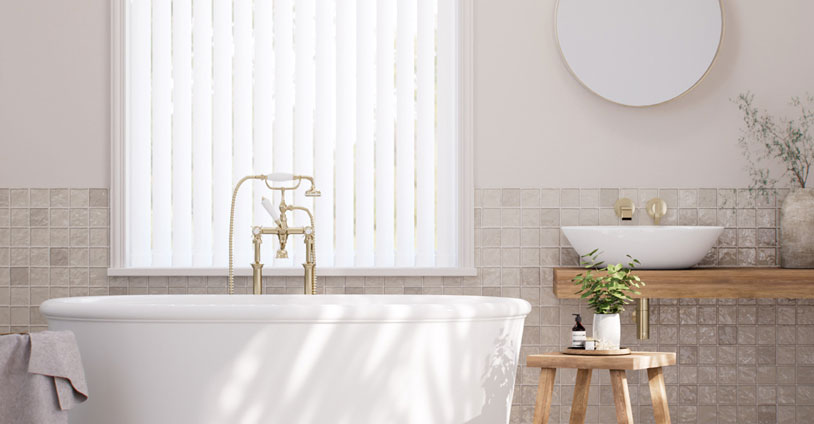 No Drill Vertical Blinds for bathrooms