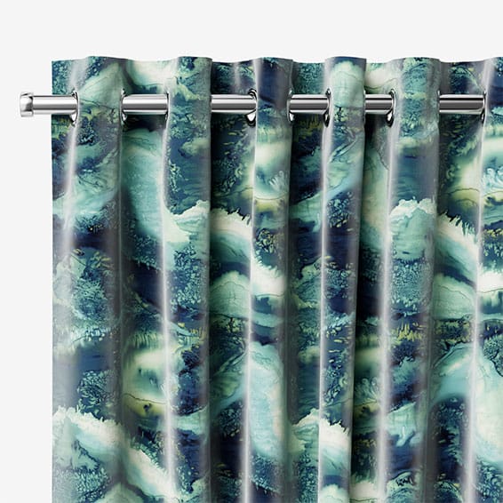 Marbled Velvet Jade Curtains