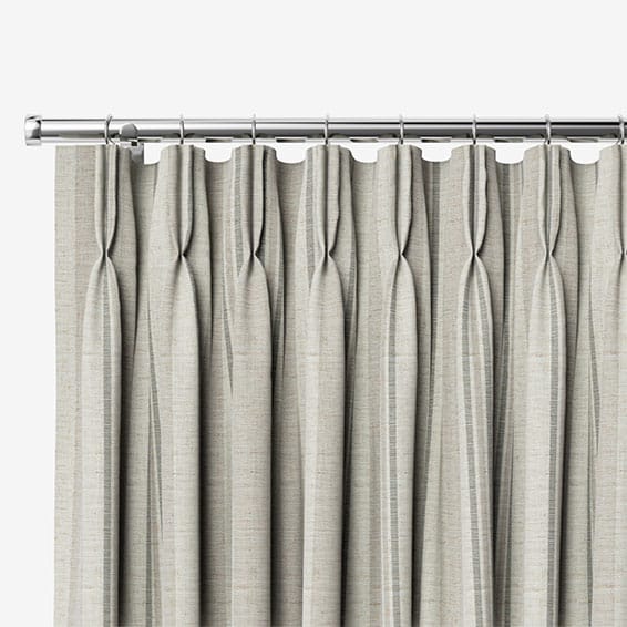Truro Stripe Linen Sandstone Curtains