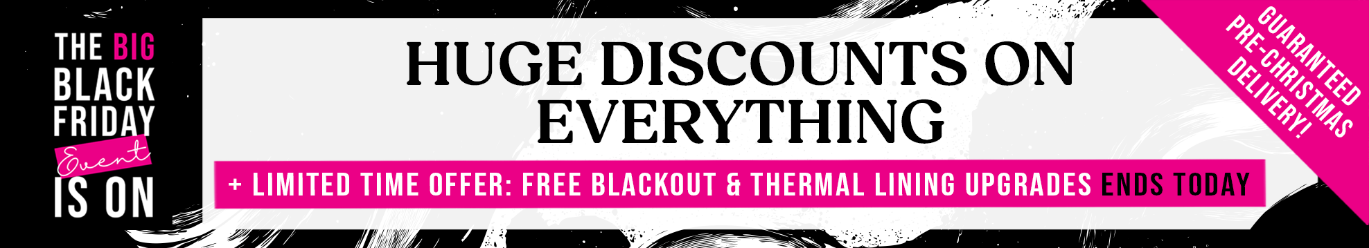 Black Friday - Discounts on All - During Free Linings - ENDS TODAY