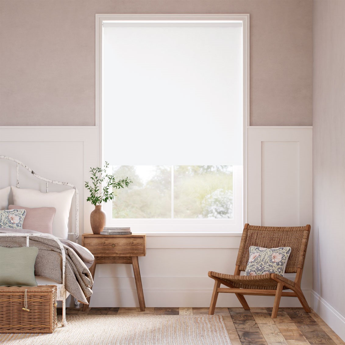 Cadiz Blackout White  Roller Blind