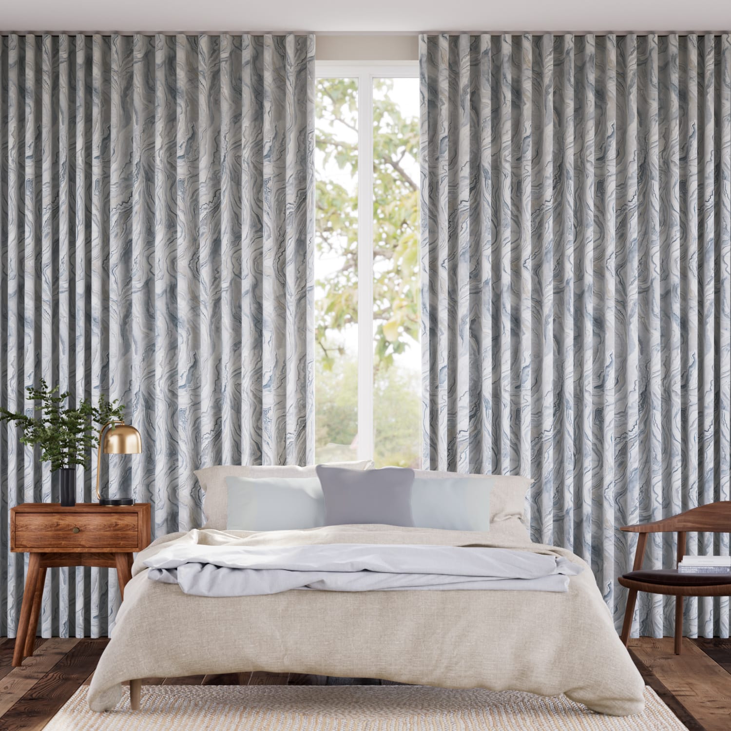 Abelia Blue Quartz Curtains