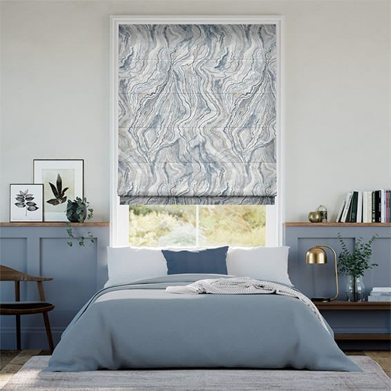 Abelia Blue Quartz Roman Blind