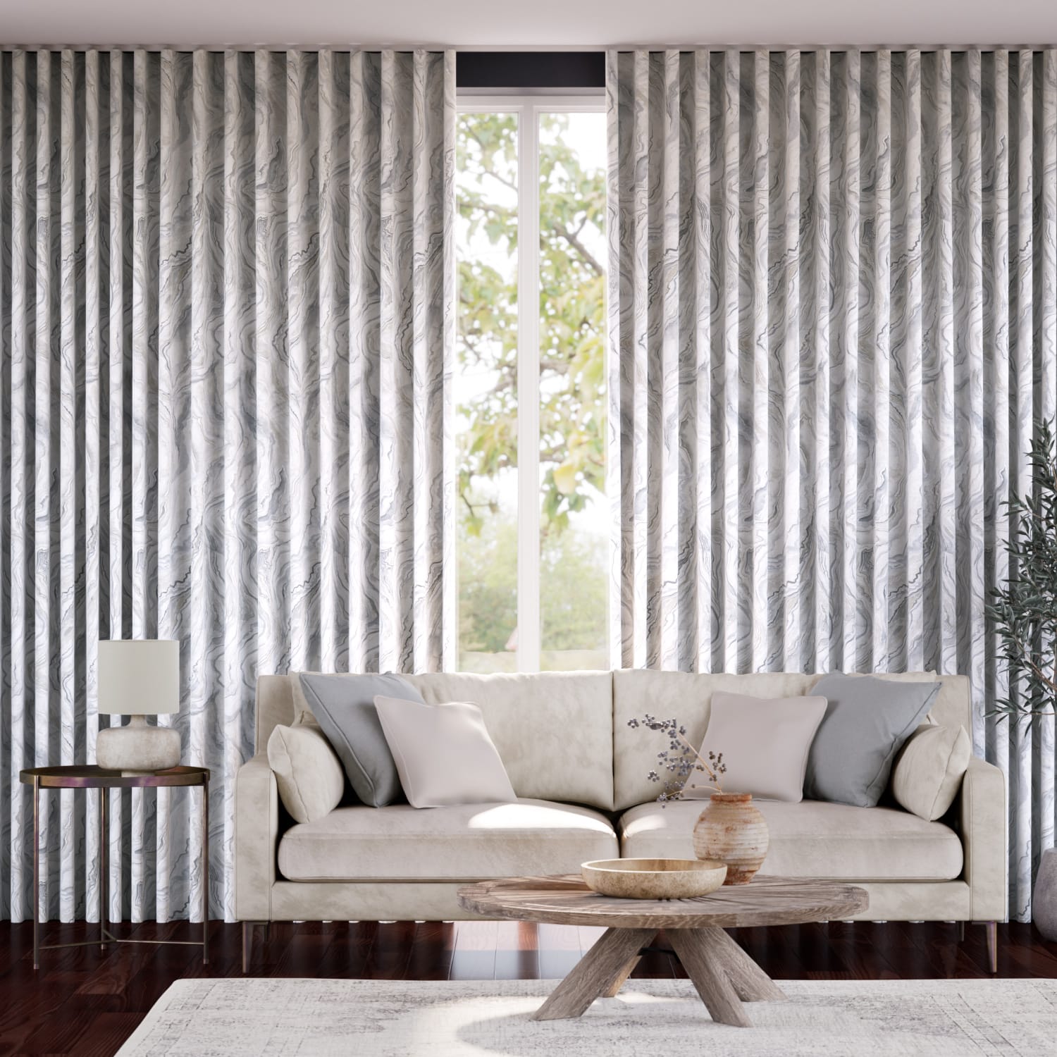 Abelia Silver Quartz Curtains