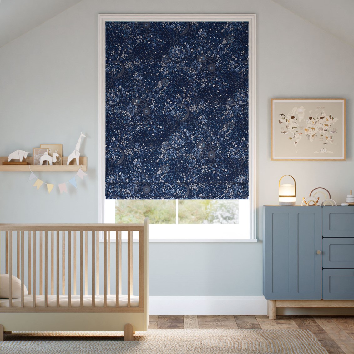 Adelajda Nighttime Blue Roman Blind