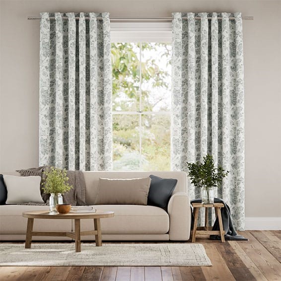 Aerie Damask French Grey Curtains