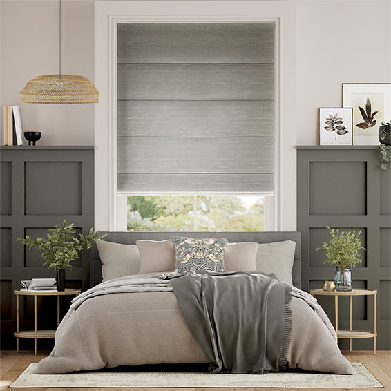 Ahisma Luxe Faux Silk Chrome Roman Blind