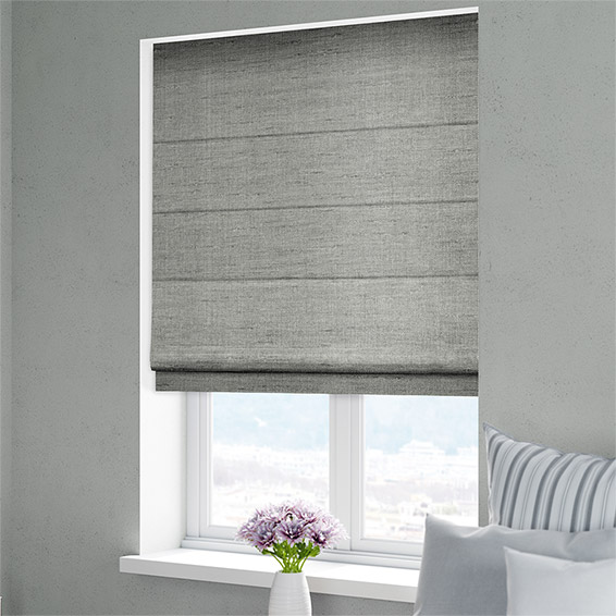 Ahisma Luxe Faux Silk Chrome Roman Blind