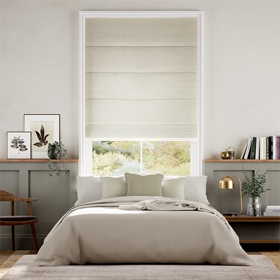 Ahisma Luxe Faux Silk Pearl Roman Blind