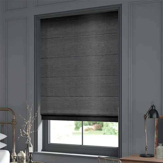 Ahisma Luxe Faux Silk Slate Roman Blind | Blinds 2go