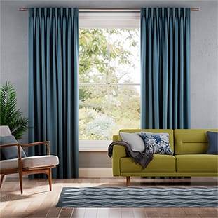 Ahisma Luxe Faux Silk Blue Azure Curtains thumbnail image