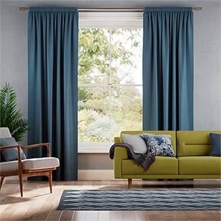 Ahisma Luxe Faux Silk Blue Azure Curtains thumbnail image