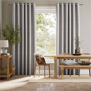 Ahisma Luxe Faux Silk Silver Curtains thumbnail image