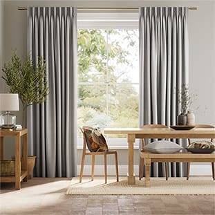 Ahisma Luxe Faux Silk Silver Curtains thumbnail image