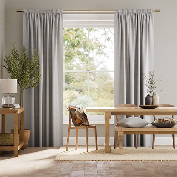 Ahisma Luxe Faux Silk Silver Curtains