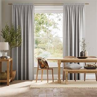 Ahisma Luxe Faux Silk Silver Curtains thumbnail image