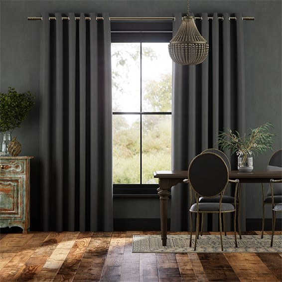 Ahisma Luxe Faux Silk Slate Curtains