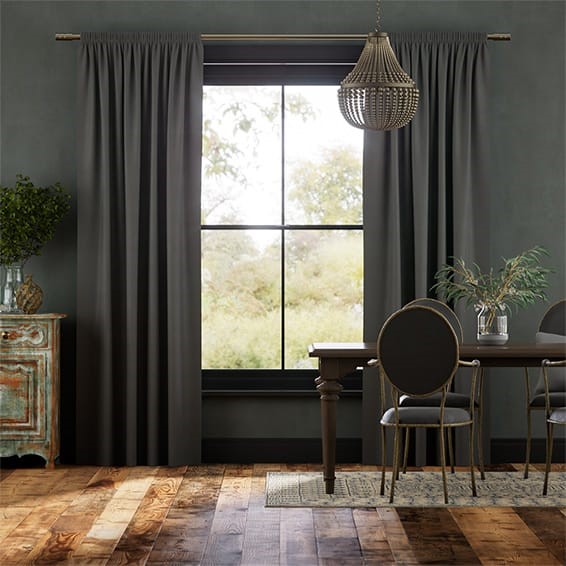 Ahisma Luxe Faux Silk Slate Curtains