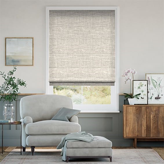 Alaina Speckled Silver  Roman Blind