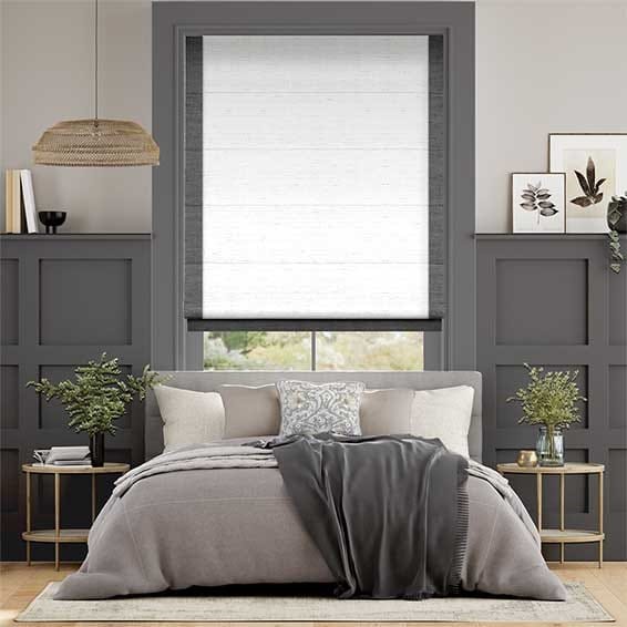 Allure Faux Silk Slate Roman Blind