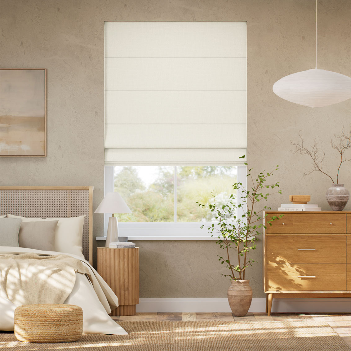 Alma Linen Alabaster Cream Roman Blind