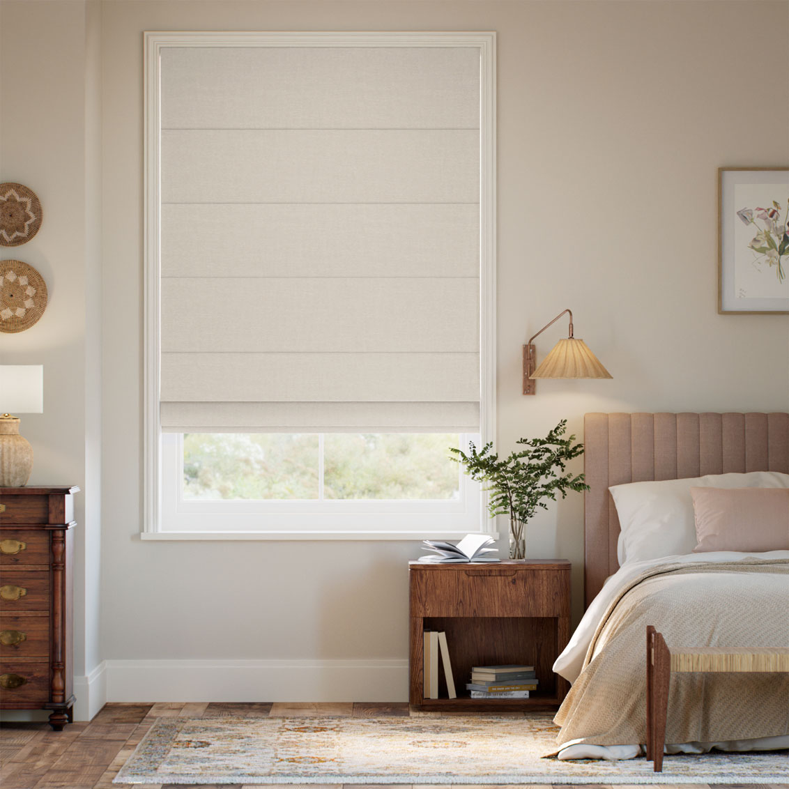 Alma Linen Antique Cream Roman Blind