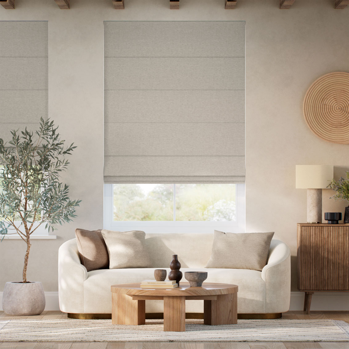 Alma Linen Grey Wash Roman Blind
