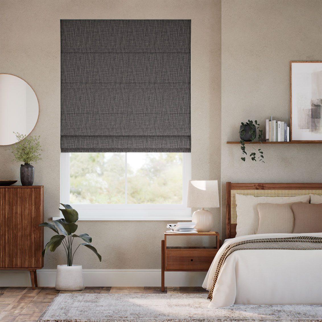 Alma Linen Ink Roman Blind