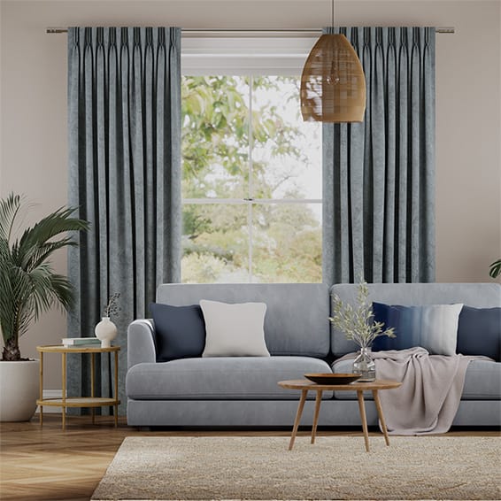 Alva Blue Grey Curtains