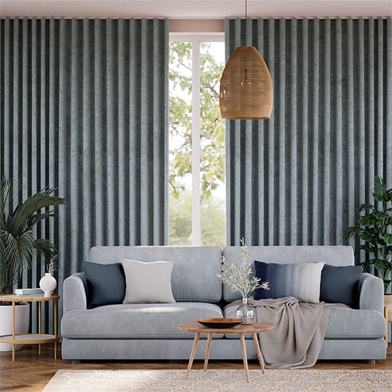 Alva Blue Grey Curtains