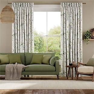 Alyssa Linen Leaf Green Curtains thumbnail image