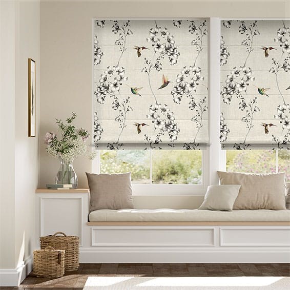 Electric Amazilia Linen Roman Blind