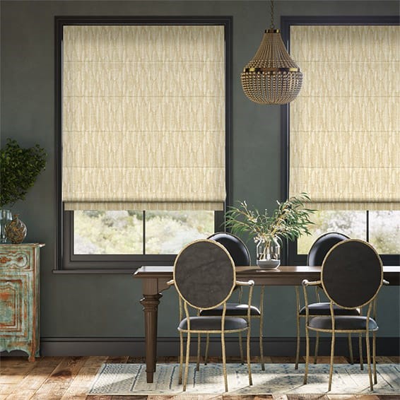 Amelie Embroidered Buttermilk Roman Blind