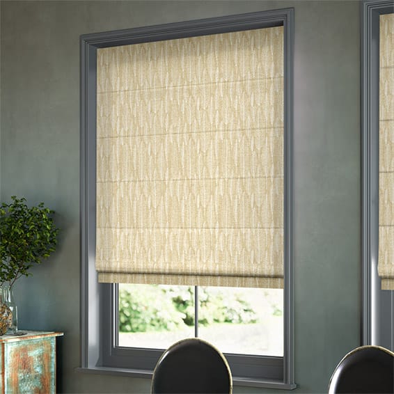 Amelie Embroidered Buttermilk Roman Blind