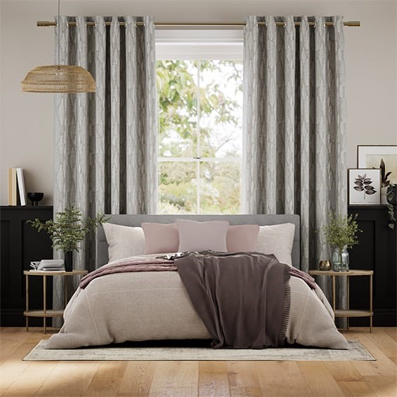 Amelie Embroidered Cool Grey  Curtains