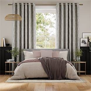 Amelie Embroidered Cool Grey Curtains thumbnail image