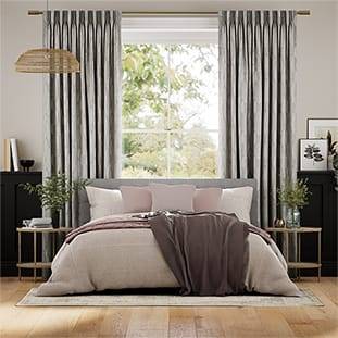 Amelie Embroidered Cool Grey Curtains thumbnail image