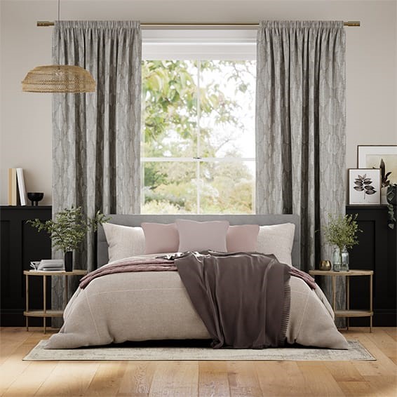 Amelie Embroidered Cool Grey  Curtains