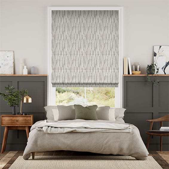 Amelie Embroidered Cool Grey  Roman Blind