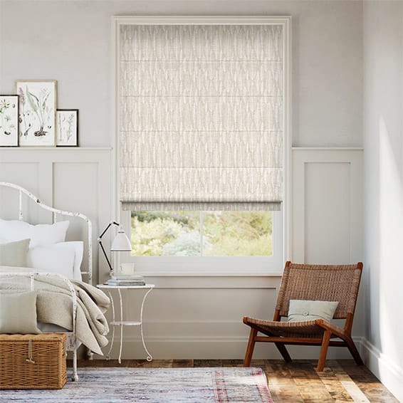 Amelie Embroidered Linen Roman Blind