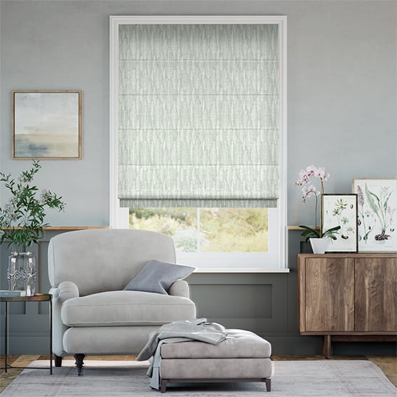 Amelie Embroidered Mint Green Roman Blind