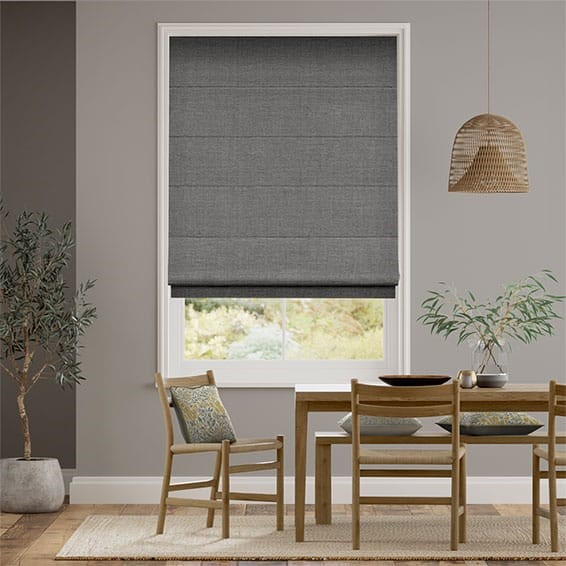 Amore Gunmetal Grey Roman Blind