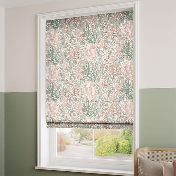 Anemone Blush Sage Roman Blind | Blinds 2go