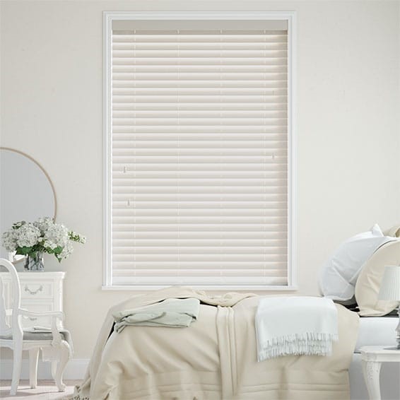 Antique Cream Faux Wood Blind - 50mm Slat