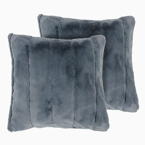 Anya Faux Fur Charcoal Cushion