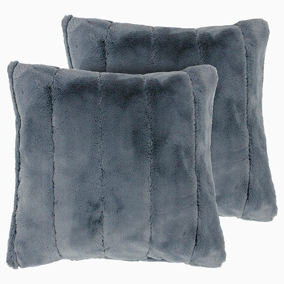 Anya Faux Fur Charcoal Cushion