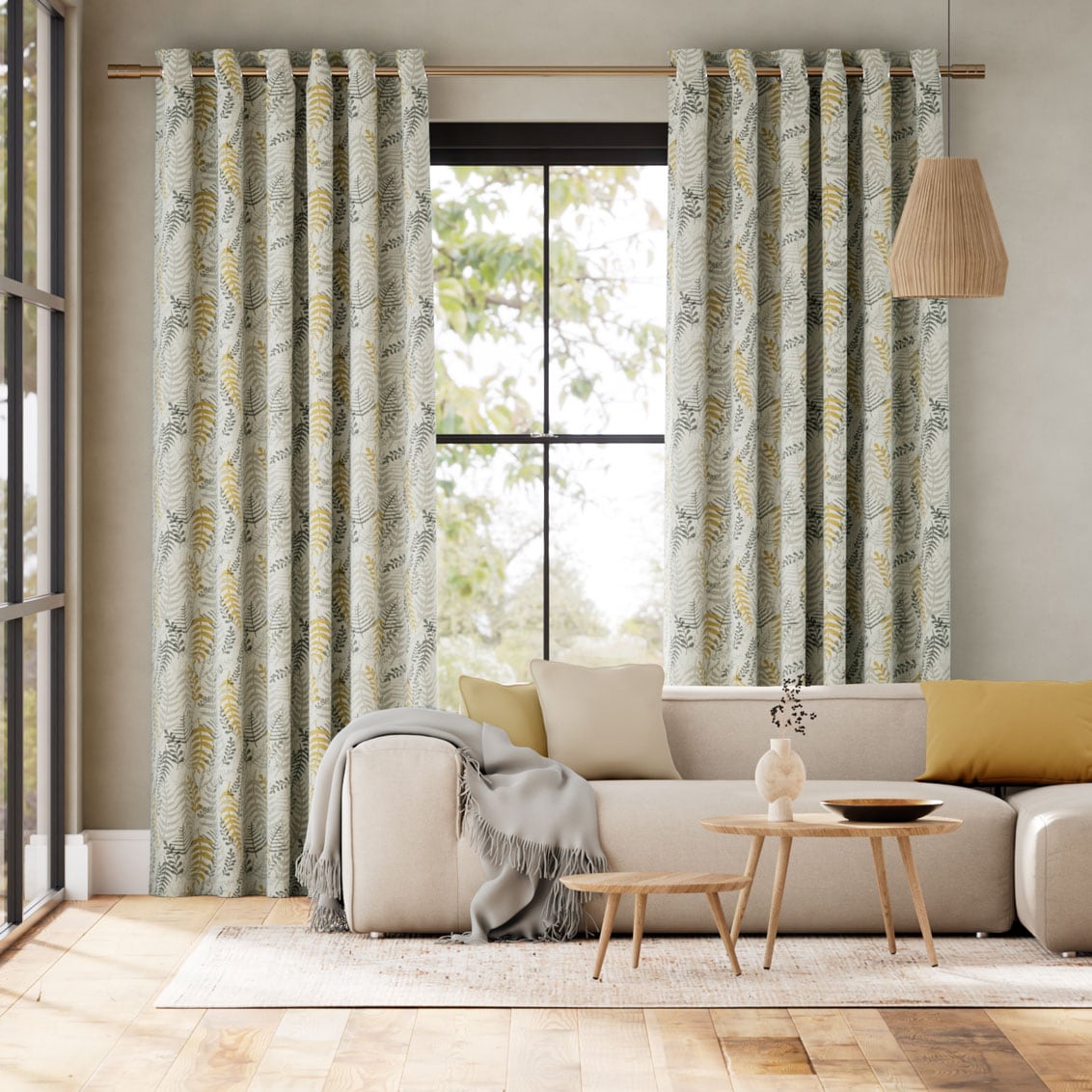 Arboretum Linen Sunshine Curtains