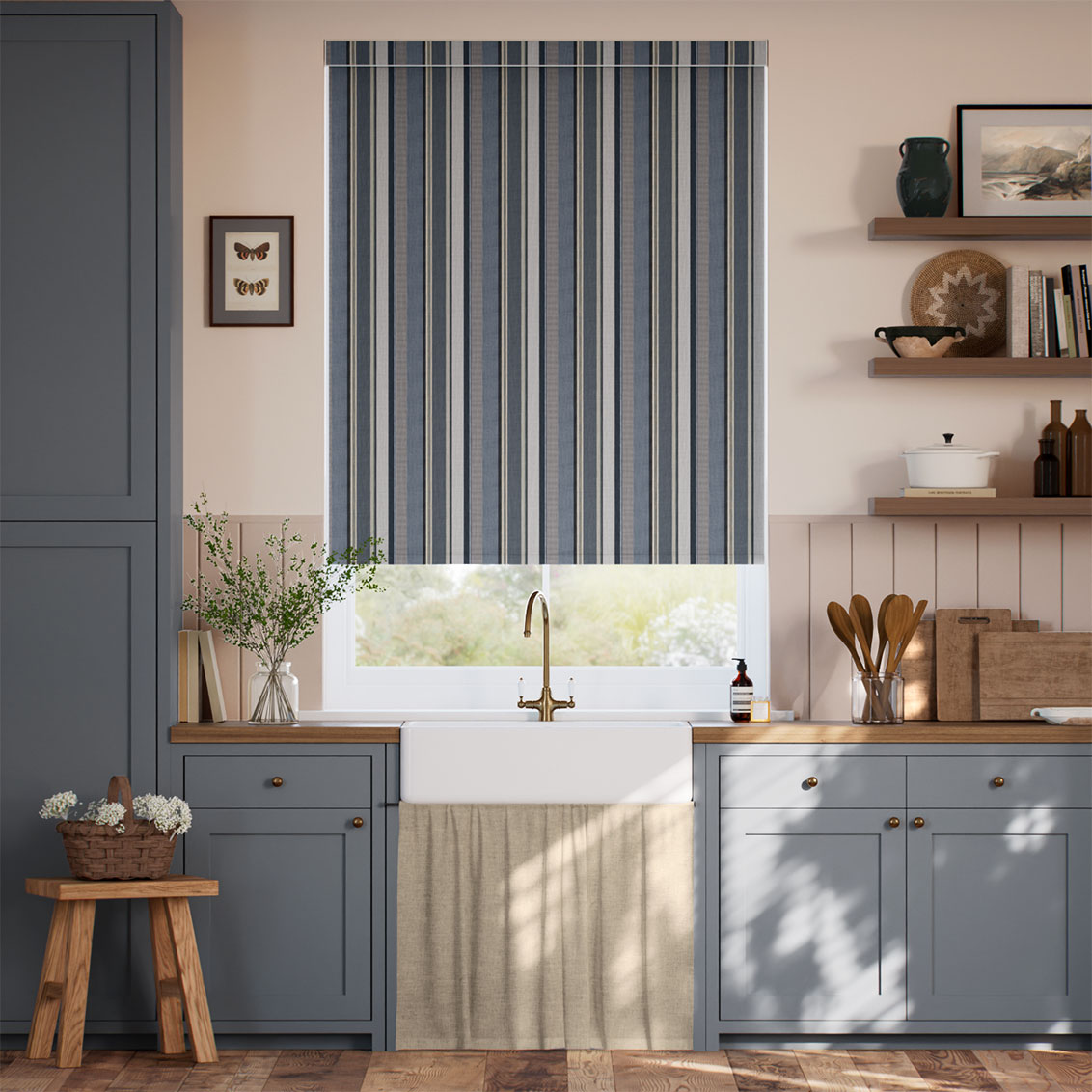 Archive Stripe Denim Roller Blind